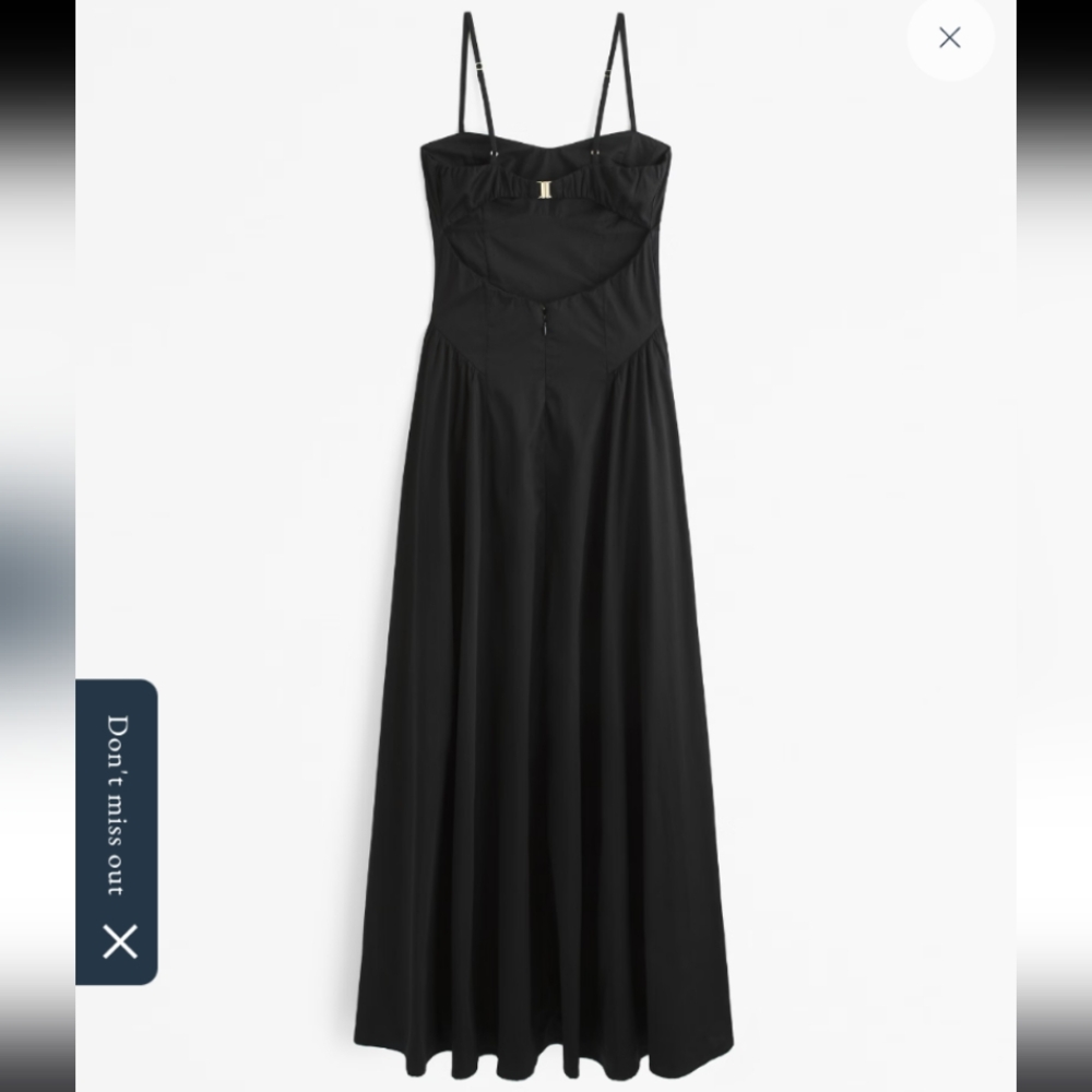 Abercrombie & Fitch Black Dipped Waist Sweetheart Maxi Dress - Picture 2 of 7